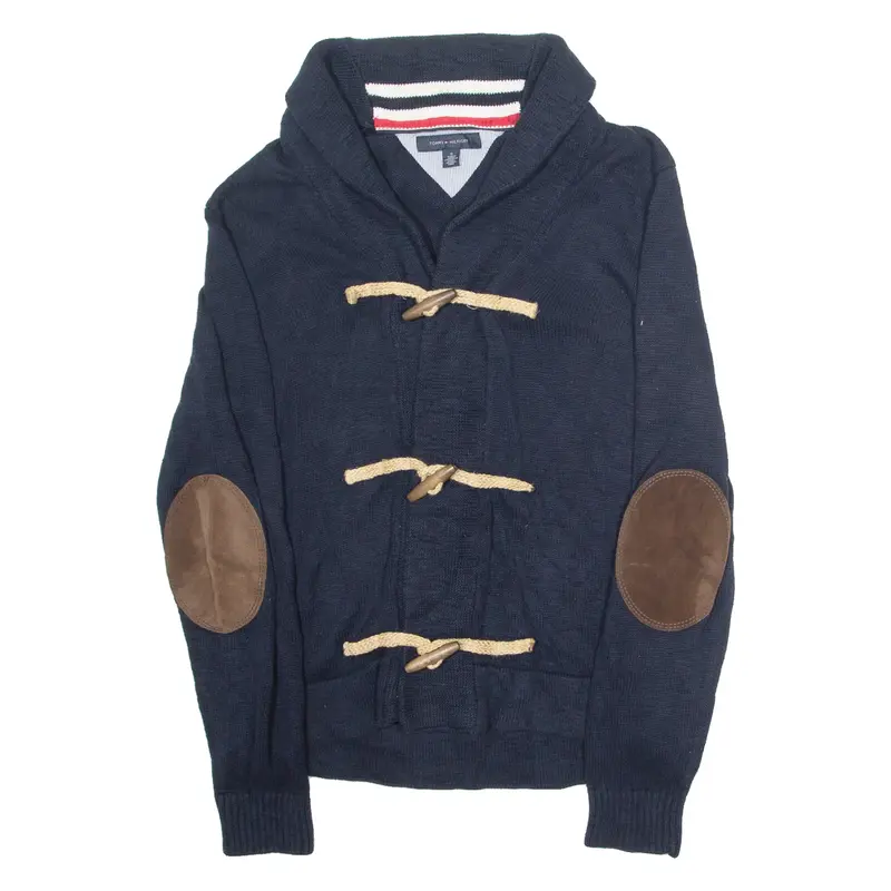 TOMMY HILFIGER Mens Jumper Blue Roll Neck Tight Knit M