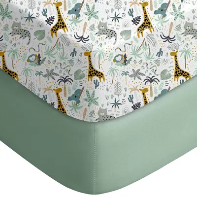 Yoofoss Baby 100% Cotton Crib Sheets for Newborn Boys Girls, Fitted Crib Sheet 2 Pack for Standard Crib and Toddler Mattress,...