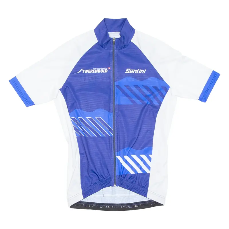 SANTINI Cycling Mens Jersey Blue Full Zip M