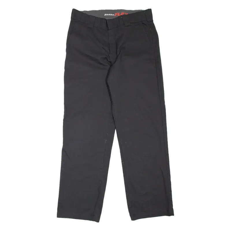 DICKIES Workwear Mens Trousers Black Loose Straight W34 L32