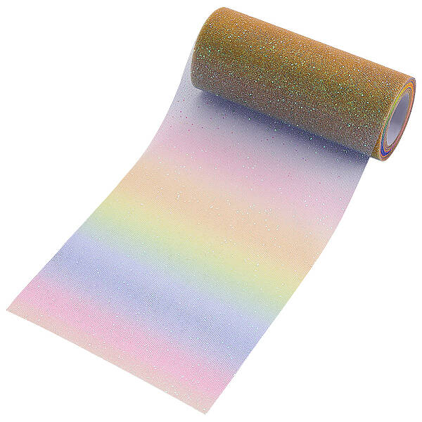 10 Yards Rainbow Color Polyester Tulle Fabric Rolls