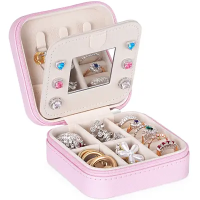 Lifewit Travel Jewelry Organizer Case with Mirror, Compact Jewelry Box for Women and Girls, Ideal Gift for Her, Portable Stor...