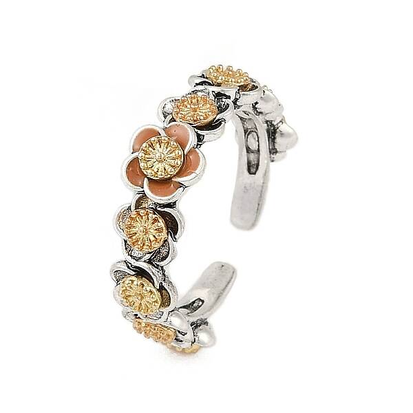 Brass Enamel Open Cuff Rings for Women