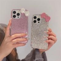 Bow Decor Phone Case, 1 Count Rhinestone Decor Phone Protective Cover, Phone Accessories Compatible with iPhone, Casing, Best...