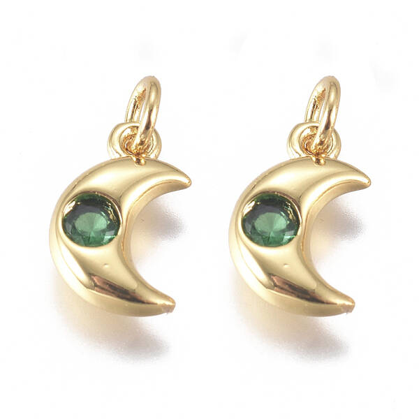 Brass Micro Pave Cubic Zirconia Charms