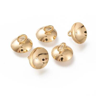 201 Stainless Steel Bead Cap Pendant Bails