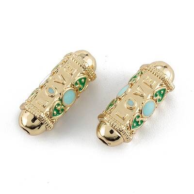 Real 18K Gold Plated Brass Tube Beads