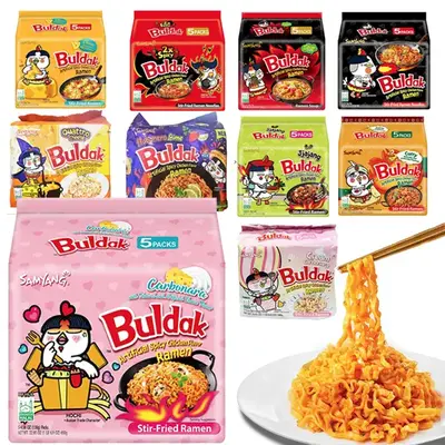 Samyang Buldak Spicy Ramen – Korean Hot Chicken Noodles – Carbonara, Original, Curry & More – Stir-Fried Instant Pansit...