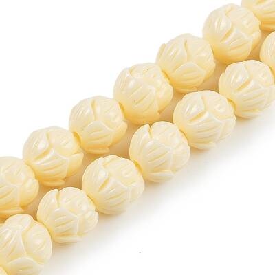 Synthetic Coral Carved Beads Strands