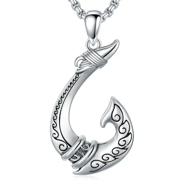 Fish Hook Necklace S925 Maui Hook Surfer Protection Neclace Summer Beach Jewelry Gifts