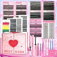 Mixed Color Individual False Eyelashes Kit, 1 Set Natural Look Lash Clusters, Fake Eyelashes Clusters, Wispy & Reusable Segme...