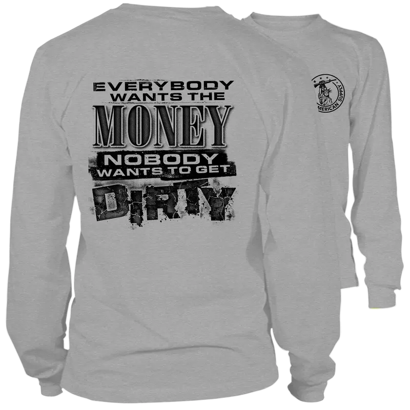 Dirty - Long Sleeve Heather Gray T-Shirt