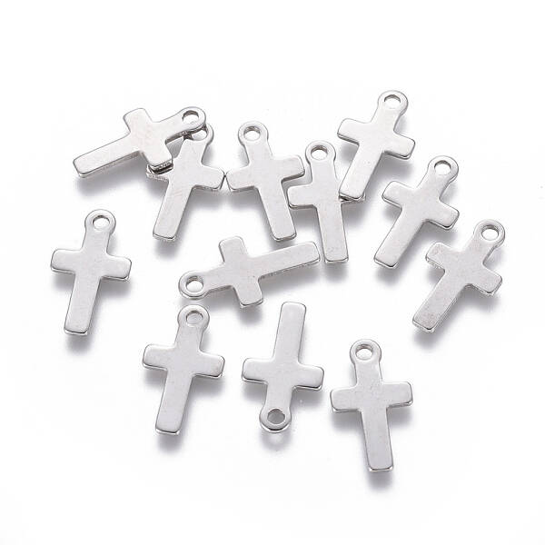 Tarnish Resistant 201 Stainless Steel Tiny Cross Charms