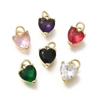 Heart Brass Charms