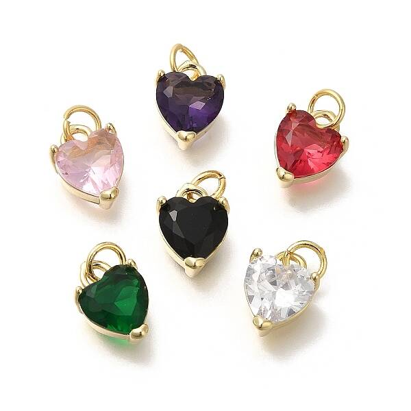 Heart Brass Charms
