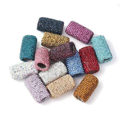 Rhinestone Clay Pave Brass Beads
