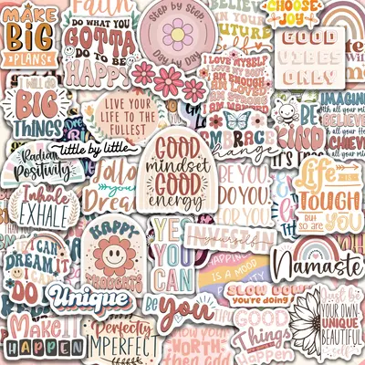 300PCS Motivational Stickers for Water Bottles Laptops, Inspirational Quote Waterproof Vinyl for Journals Cups, Affirmation, ...