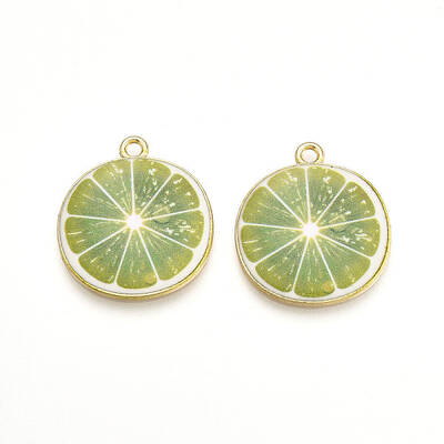 Light Gold Alloy Enamel Pendants