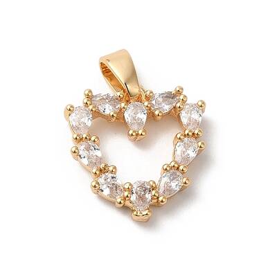 Brass Micro Pave Clear Cubic Zirconia Pendants