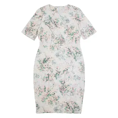 PHASE EIGHT Womens Pencil Dress Blue Floral Short Sleeve Midi UK 12