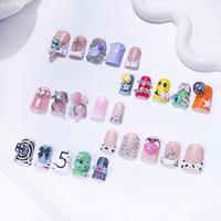Y2K Style Duckbill Shaped Fake Nails, 10pcs/set Rhinestone Decor Fashion Press on Nails for Women & Girls, DIY Nail Art Suppl...