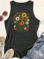 【Plus Size】 Floral Print Tank Top, Casual Sleeveless Top for Daily Wear, Women's Plus Clothing for All Seasons