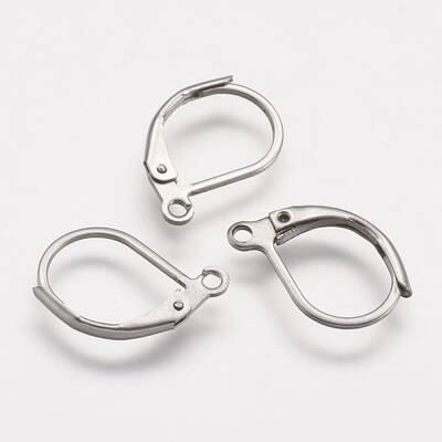 Tarnish Resistant 316 Surgical Stainless Steel Leverback Earring Findings