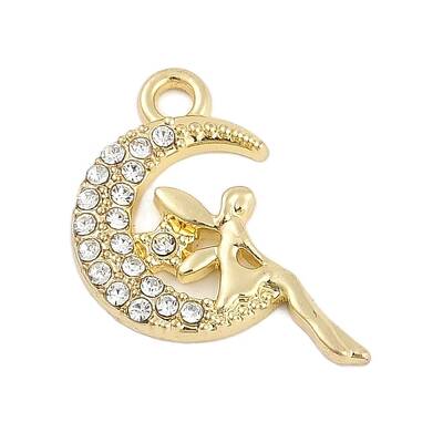 Alloy Micro Pave Rhinestone Pendants