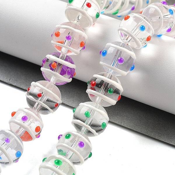 Glass with Enamel Beads Strands