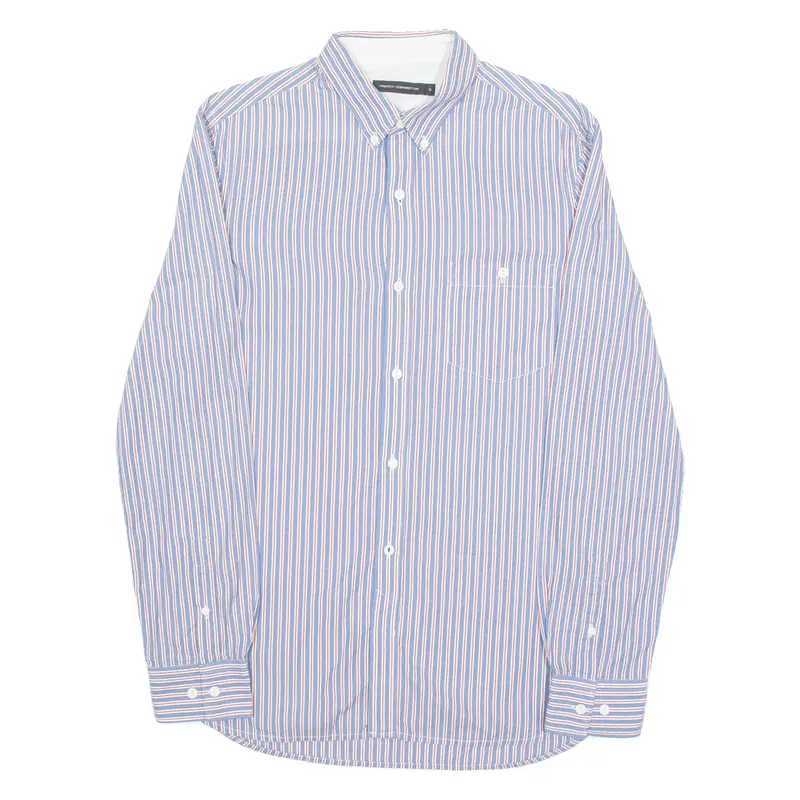 FRENCH CONNECTION Mens Shirt Blue Striped Long Sleeve S