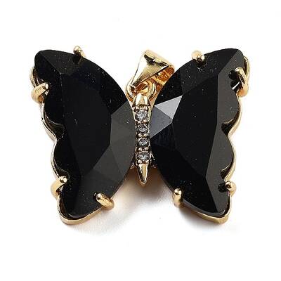 Brass Micro Pave Clear Cubic Zirconia Pendants