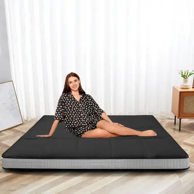 Lilypelle Japanese Floor Mattress Futon Mattress, Thicken Roll up Sleeping Mattress Tatami Mat Floor Bed, Foldable & Portable...