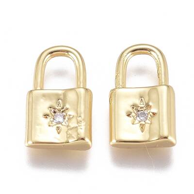 Brass Micro Pave Cubic Zirconia Pendants