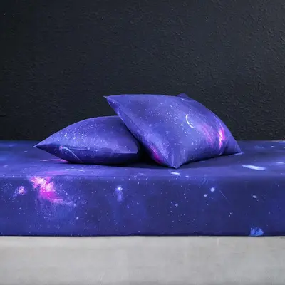 Cartoon Print Fitted Sheet & Pillowcase Set Without Filler, Soft & Non-slip Bedding Set for Bedroom