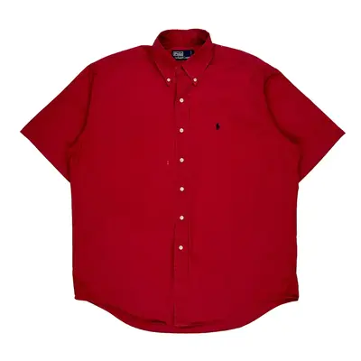 Polo By Ralph Lauren Short Sleeve Shirt - Large Red Cotton | Size: large