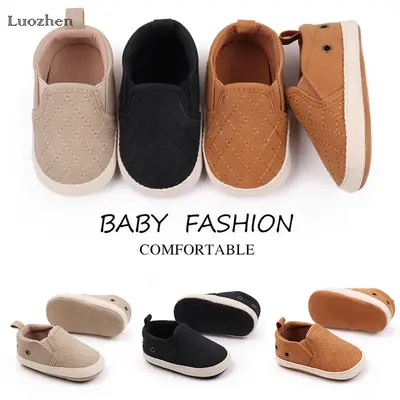 Infant Baby First Pair of Learning Shoes Fashion Quilted Baby Shoes Comfortable Soft Slip-On Sneakers Suitable for Baby Boys ...