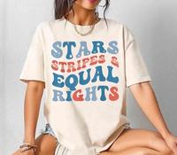 Stars Stripes And Equal Rights Shirt, Retro 4th Of July T-shirt, Liberal American Shirt, Patriotic Women Gift, Feminist Ameri...