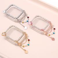Heart & Chain Design Watch Band, Rhinestone Decor Watch Strap for Women, Smart Watch Accessories Compatible with Apple Watch ...