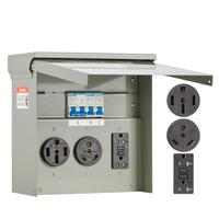 VEVOR Temporary Power Outlet Panel, 20 30 50 Amp, RV EV Electrical Outlet Panel, with NEMA 50 Amp NEMA 30 Amp GFCI 20 Amp Rec...