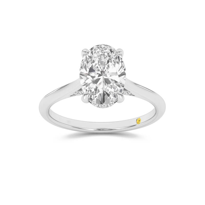Twinkle Hidden Halo Oval Lab Grown Diamond Engagement Ring | 18K White Gold 1 5/8 CT. TW.