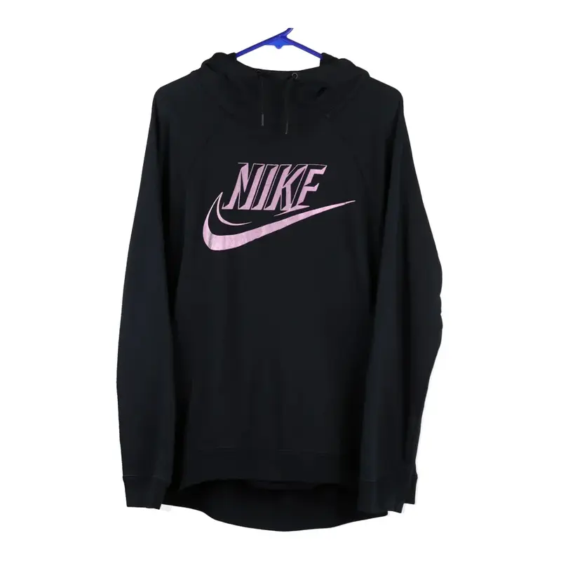 Nike Spellout Sweatshirt - Large Black Cotton Blend