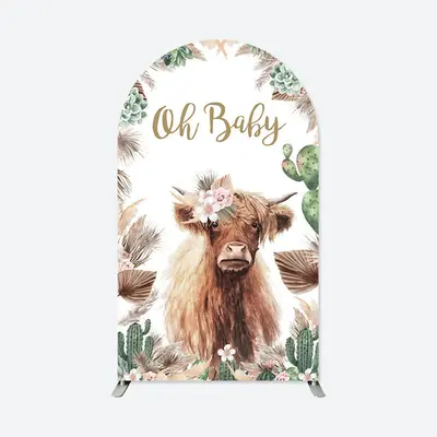 Aperturee Boho Oh Baby Cow Double Sided Chiara Arch Backdrop | Diy Arch Backdrop Cover | Chiara Arch Backdrop Diy | Diy Round...