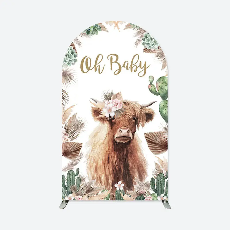 Aperturee Boho Oh Baby Cow Double Sided Chiara Arch Backdrop | Diy Arch Backdrop Cover | Chiara Arch Backdrop Diy | Diy Round...