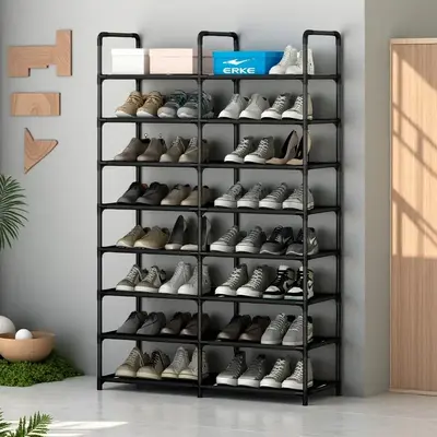 Shoe Rack Storage Organizer Metal Tall Free Standing Shelf for Closet Entryway Bedroom