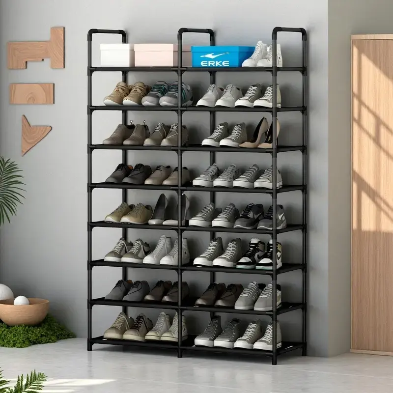 Shoe Rack Storage Organizer  Metal Tall Free Standing Shelf for Closet Entryway Bedroom