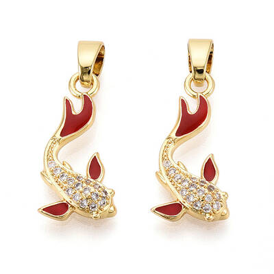 Brass Micro Pave Cubic Zirconia and Enamel Pendants