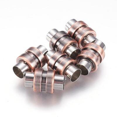 304 Stainless Steel Magnetic Clasps with Glue-in Ends
