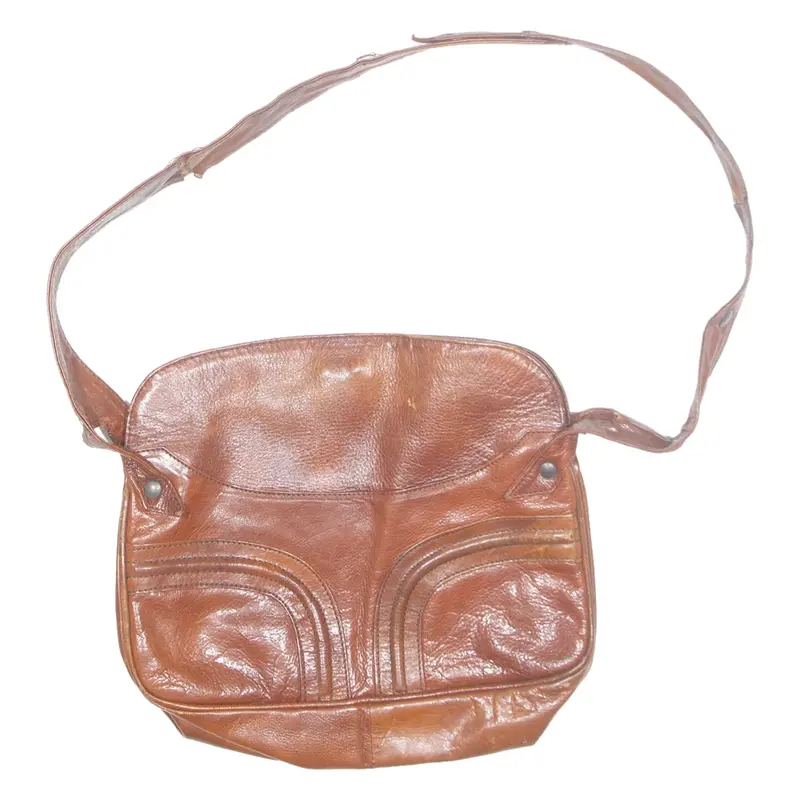 Womens Shoulder Bag Brown Leather 90s
