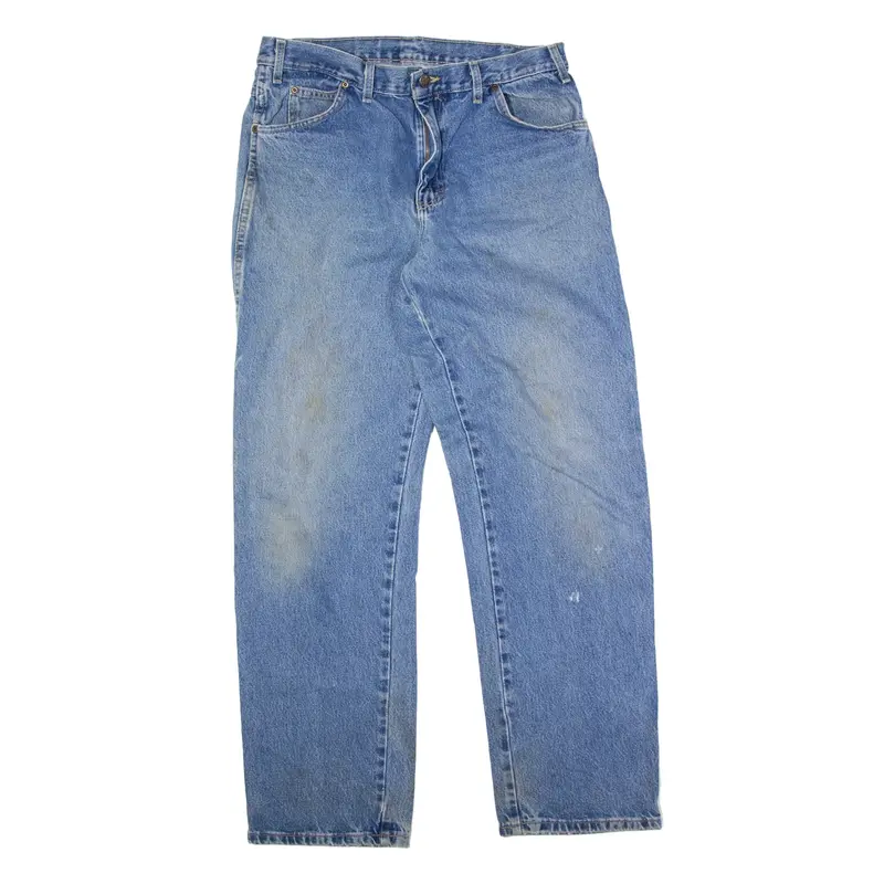 DICKIES Workwear Jeans Blue Denim Relaxed Straight Stone Wash Mens W36 L34