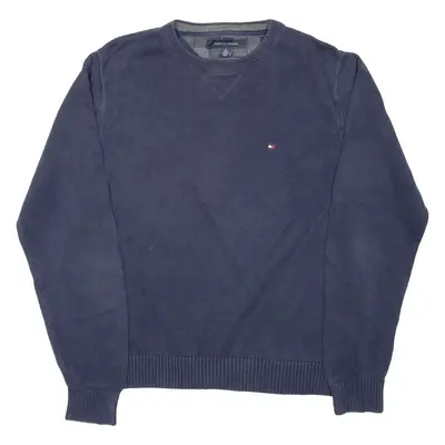 TOMMY HILFIGER Mens Jumper Blue Tight Knit M